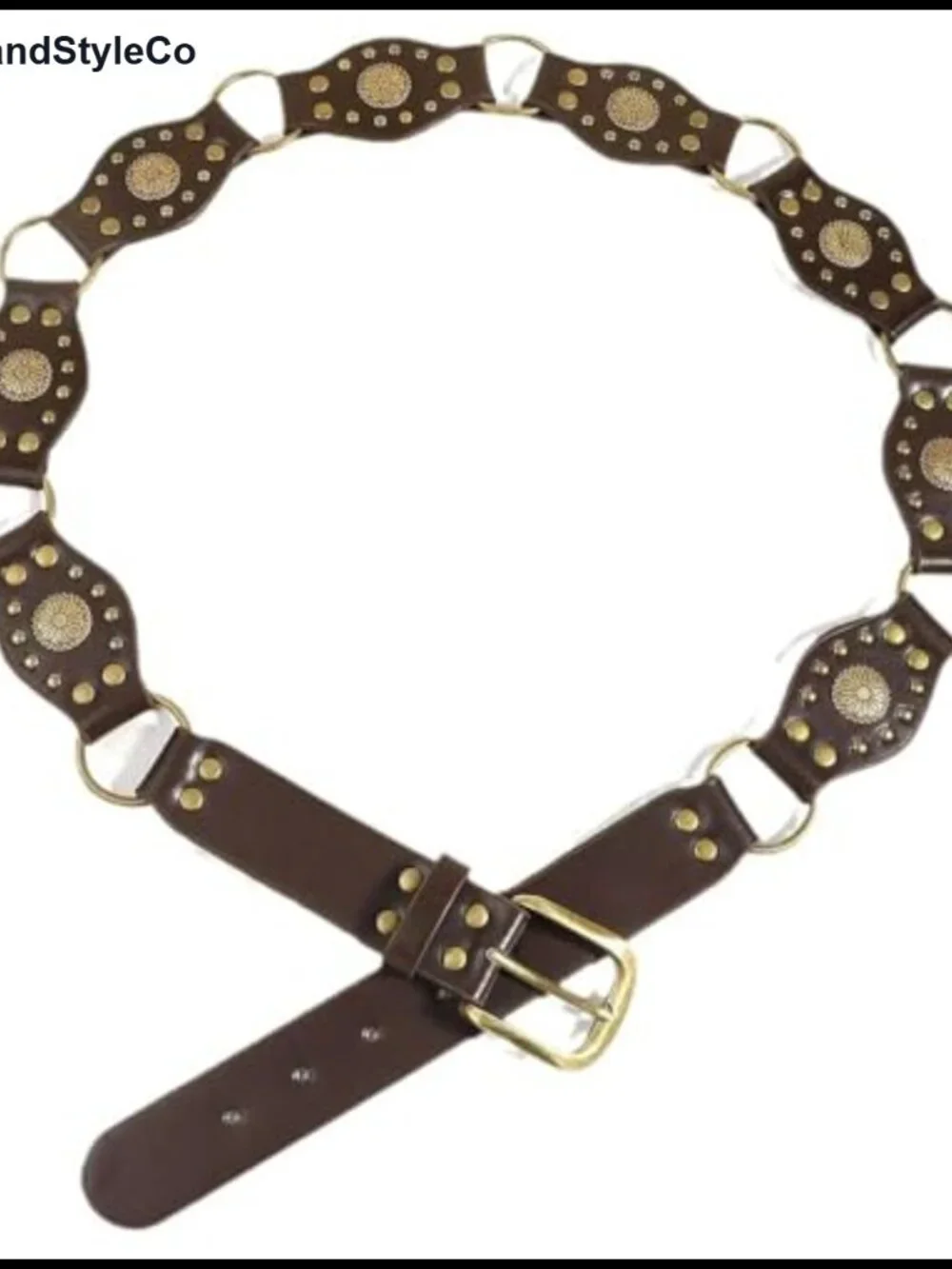 Western Rivet Vintage Concho Cowgirl Belt for Jeans Pants S/M